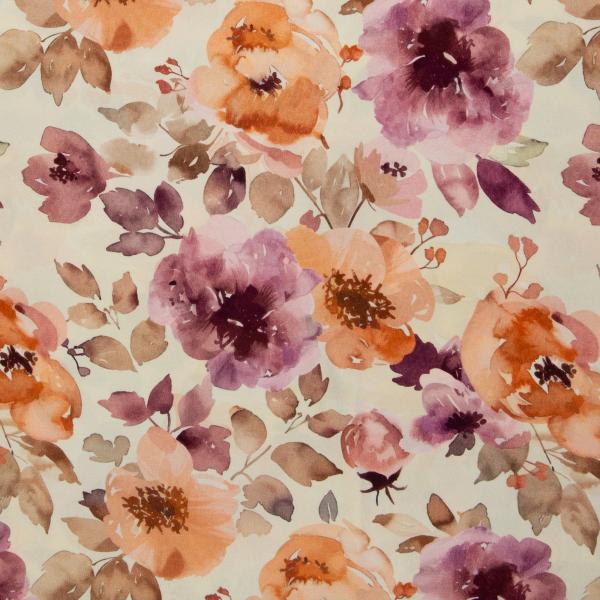 Viskose Akita Blüten Rose/Lachstöne von Swafing